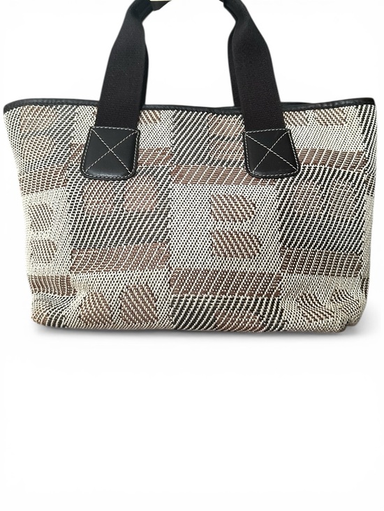 Bally Handbags - Bally Beige Vintage Woven Canvas Monogram Tote Bag - Made in Italy